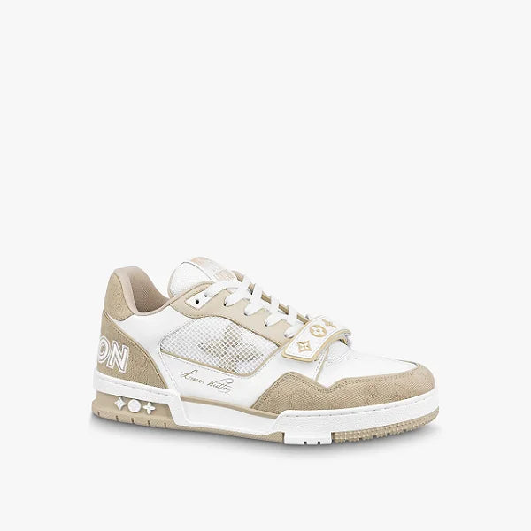 Tenis Louis Vuitton Branco e bege